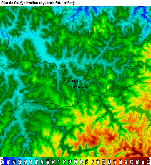 Zoom OUT 2x Pilar do Sul, Brazil elevation map
