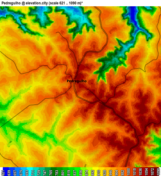 Zoom OUT 2x Pedregulho, Brazil elevation map