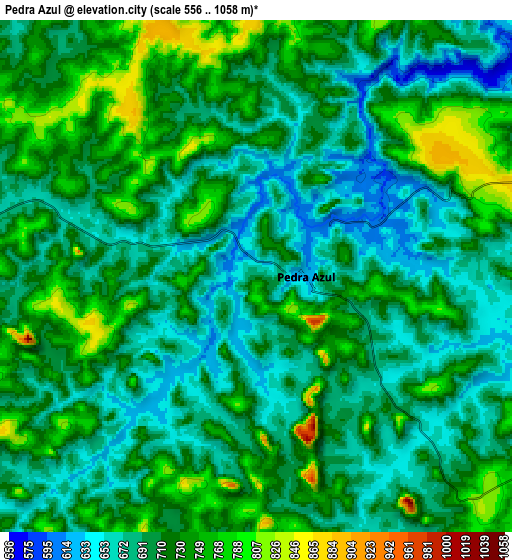 Zoom OUT 2x Pedra Azul, Brazil elevation map
