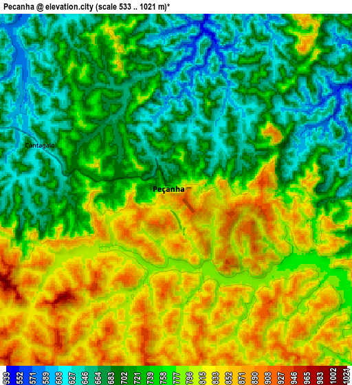 Zoom OUT 2x Peçanha, Brazil elevation map