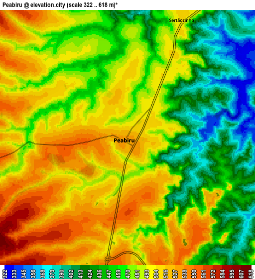 Zoom OUT 2x Peabiru, Brazil elevation map