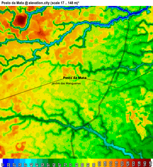 Zoom OUT 2x Posto da Mata, Brazil elevation map