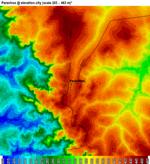 Zoom OUT 2x Paranhos, Brazil elevation map