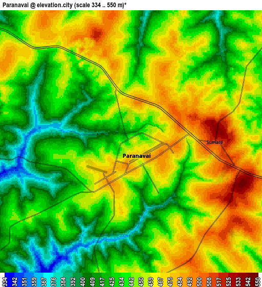 Zoom OUT 2x Paranavaí, Brazil elevation map