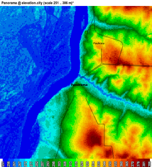 Zoom OUT 2x Panorama, Brazil elevation map