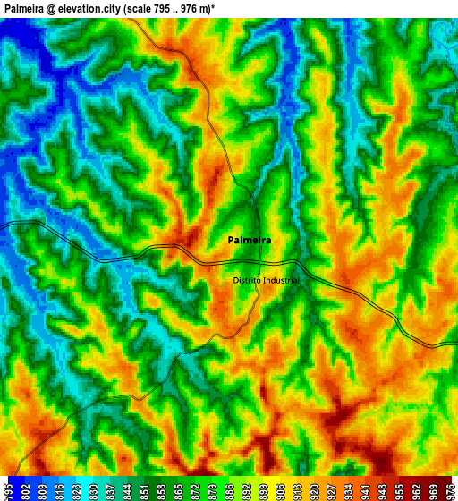 Zoom OUT 2x Palmeira, Brazil elevation map