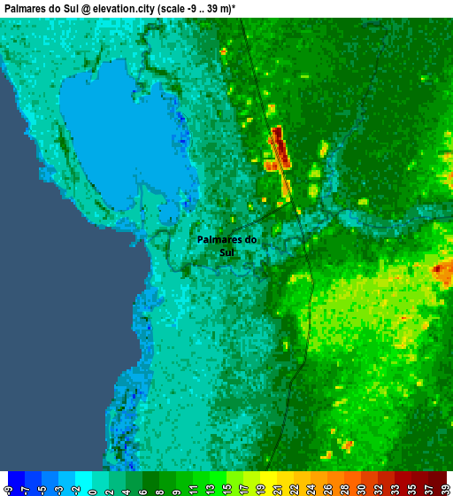 Zoom OUT 2x Palmares do Sul, Brazil elevation map