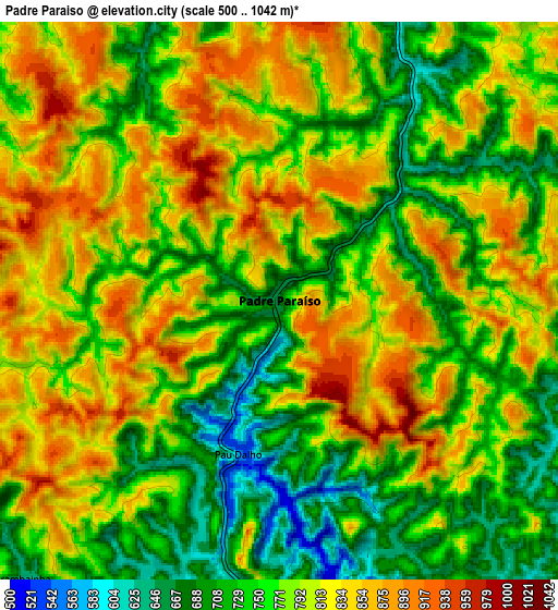 Zoom OUT 2x Padre Paraíso, Brazil elevation map