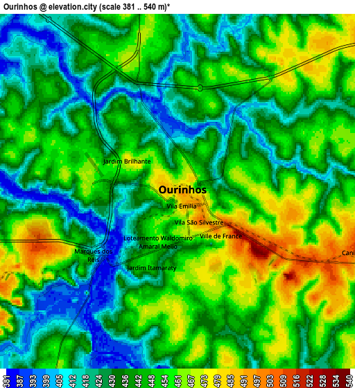 Zoom OUT 2x Ourinhos, Brazil elevation map