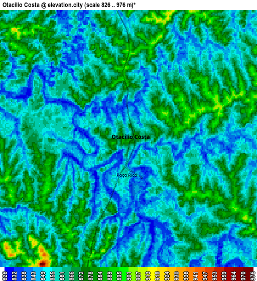 Zoom OUT 2x Otacílio Costa, Brazil elevation map
