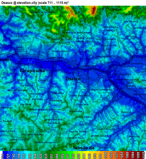 Zoom OUT 2x Osasco, Brazil elevation map