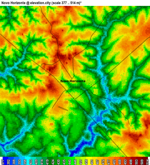 Zoom OUT 2x Novo Horizonte, Brazil elevation map
