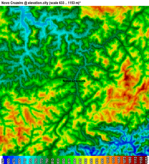 Zoom OUT 2x Novo Cruzeiro, Brazil elevation map