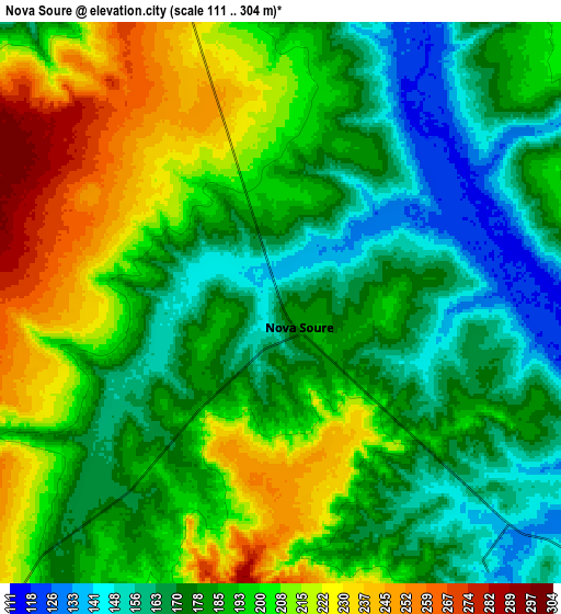 Zoom OUT 2x Nova Soure, Brazil elevation map