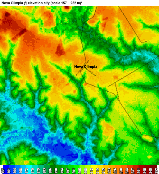 Zoom OUT 2x Nova Olímpia, Brazil elevation map