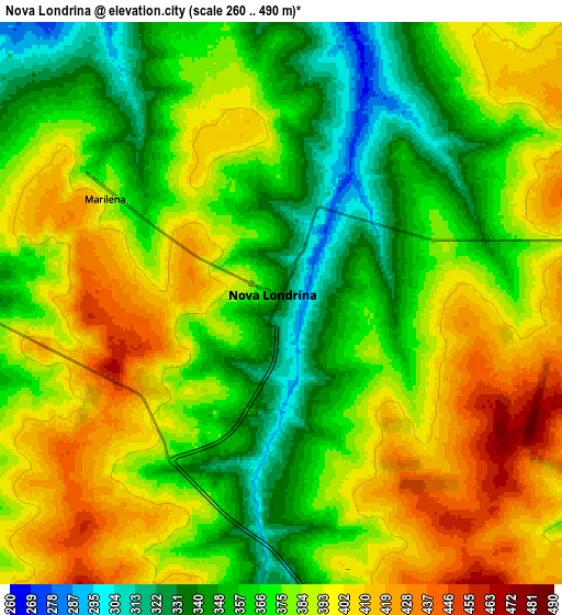 Zoom OUT 2x Nova Londrina, Brazil elevation map