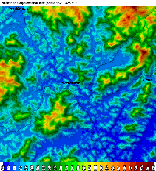 Zoom OUT 2x Natividade, Brazil elevation map