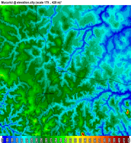 Zoom OUT 2x Mucurici, Brazil elevation map