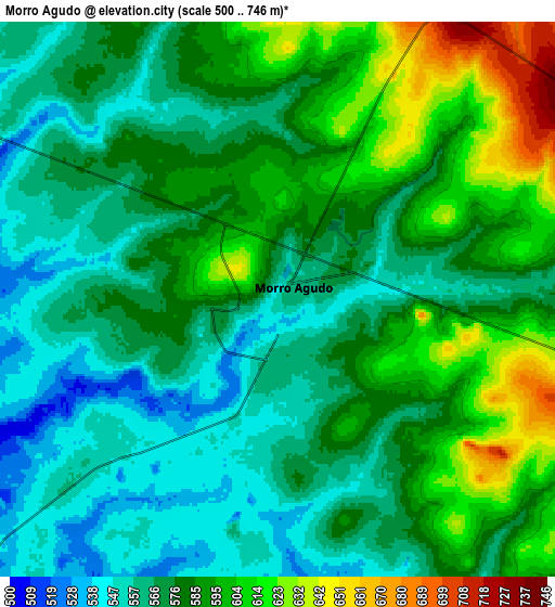 Zoom OUT 2x Morro Agudo, Brazil elevation map