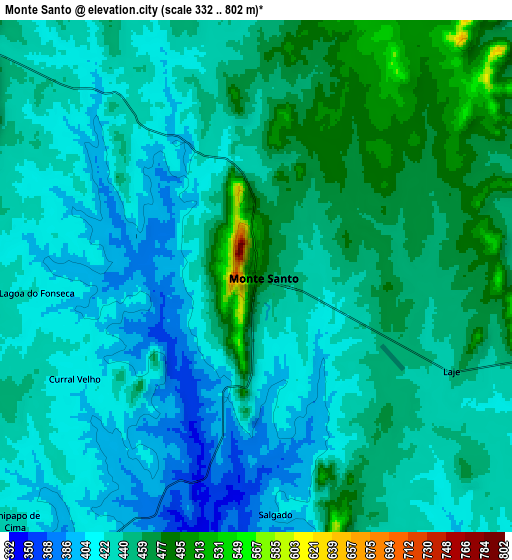 Zoom OUT 2x Monte Santo, Brazil elevation map