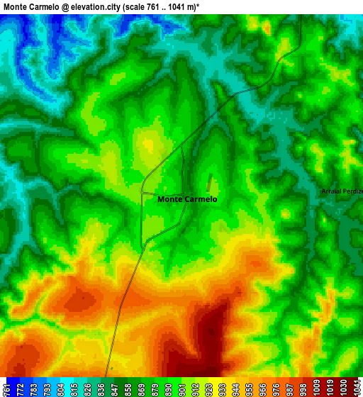 Zoom OUT 2x Monte Carmelo, Brazil elevation map