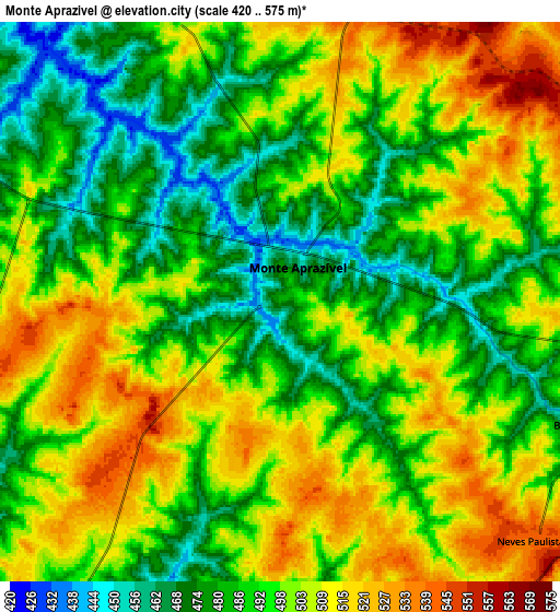 Zoom OUT 2x Monte Aprazível, Brazil elevation map