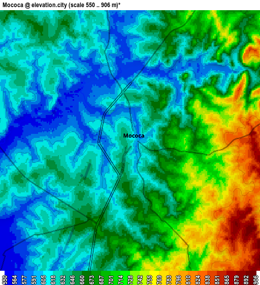 Zoom OUT 2x Mococa, Brazil elevation map