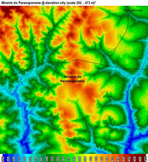 Zoom OUT 2x Mirante do Paranapanema, Brazil elevation map