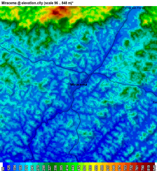 Zoom OUT 2x Miracema, Brazil elevation map