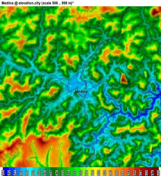 Zoom OUT 2x Medina, Brazil elevation map