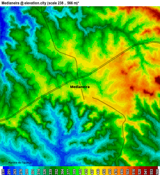 Zoom OUT 2x Medianeira, Brazil elevation map