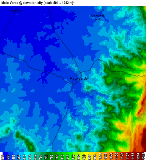 Zoom OUT 2x Mato Verde, Brazil elevation map