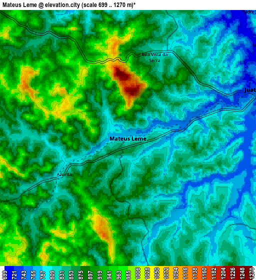 Zoom OUT 2x Mateus Leme, Brazil elevation map