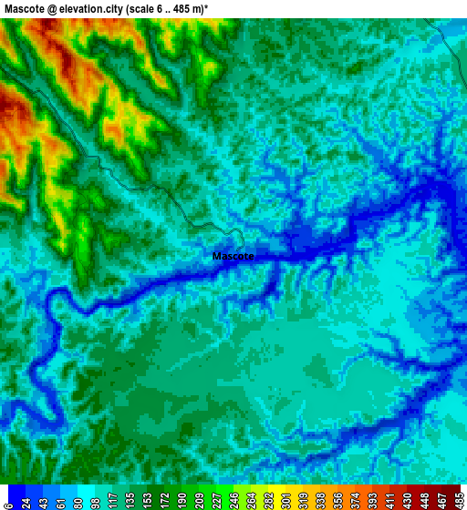 Zoom OUT 2x Mascote, Brazil elevation map