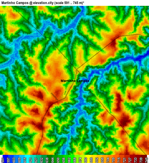 Zoom OUT 2x Martinho Campos, Brazil elevation map