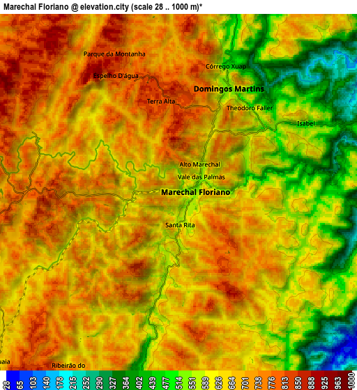 Zoom OUT 2x Marechal Floriano, Brazil elevation map