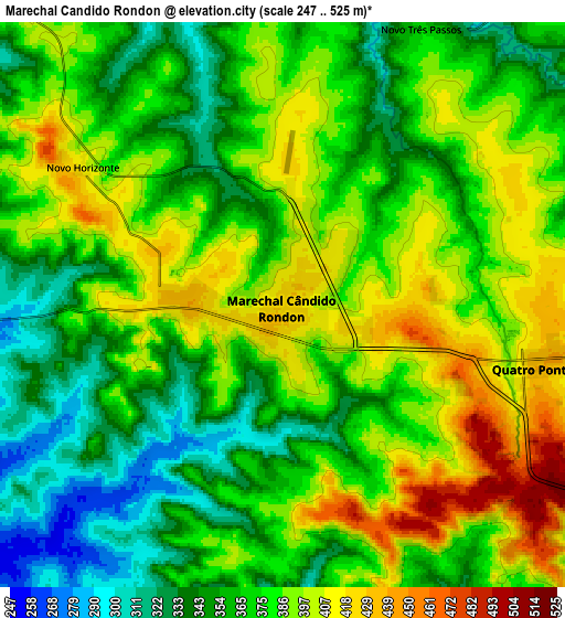 Zoom OUT 2x Marechal Cândido Rondon, Brazil elevation map