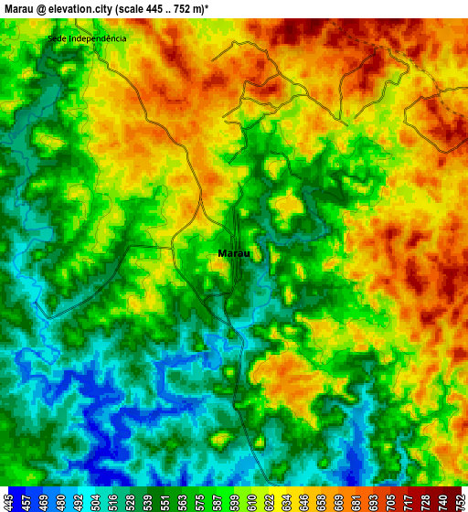 Zoom OUT 2x Marau, Brazil elevation map