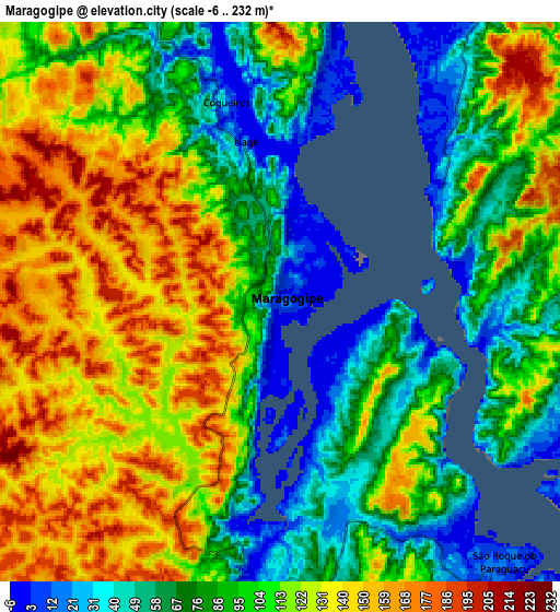 Zoom OUT 2x Maragogipe, Brazil elevation map
