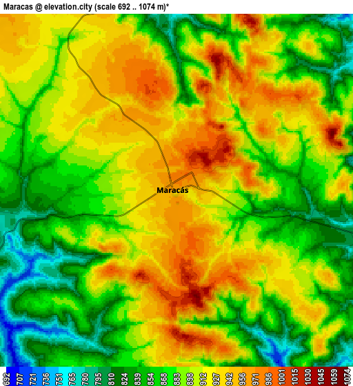 Zoom OUT 2x Maracás, Brazil elevation map