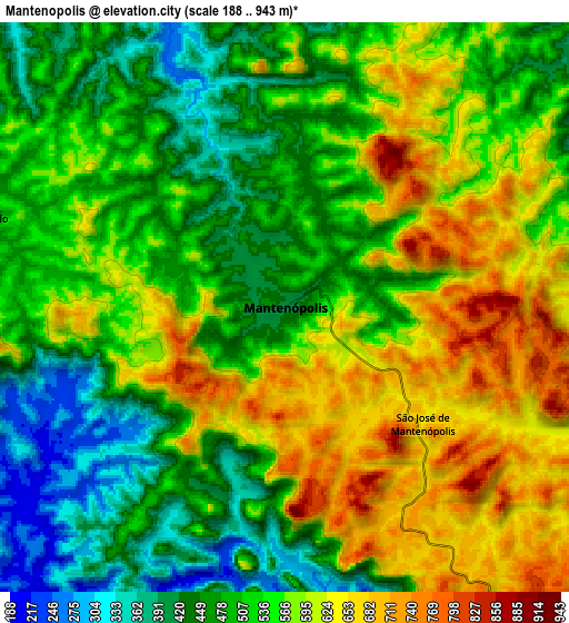 Zoom OUT 2x Mantenópolis, Brazil elevation map