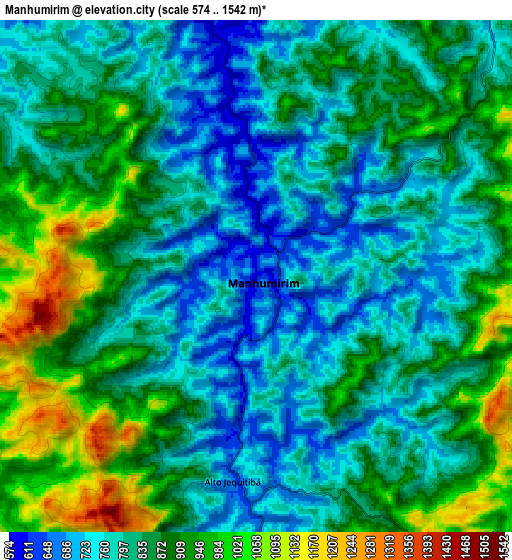 Zoom OUT 2x Manhumirim, Brazil elevation map