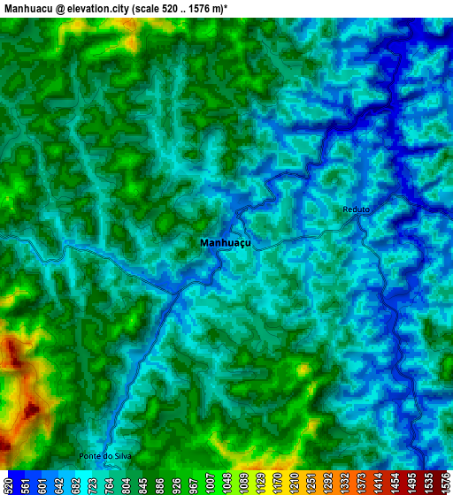 Zoom OUT 2x Manhuaçu, Brazil elevation map