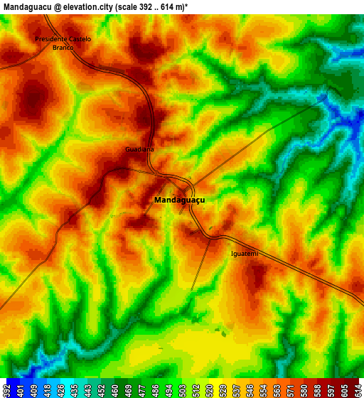 Zoom OUT 2x Mandaguaçu, Brazil elevation map