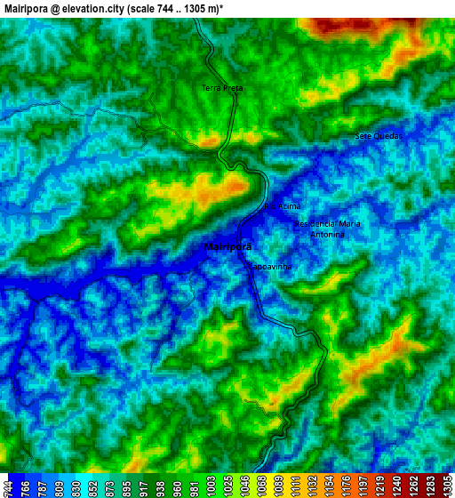 Zoom OUT 2x Mairiporã, Brazil elevation map