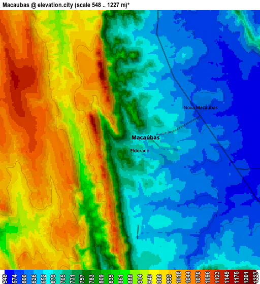 Zoom OUT 2x Macaúbas, Brazil elevation map