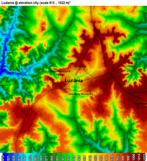 Zoom OUT 2x Luziânia, Brazil elevation map