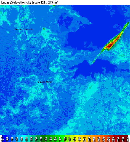 Zoom OUT 2x Lucas, Brazil elevation map