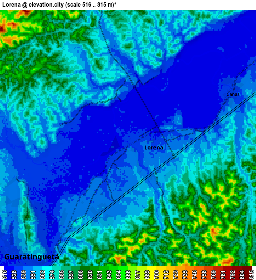 Zoom OUT 2x Lorena, Brazil elevation map