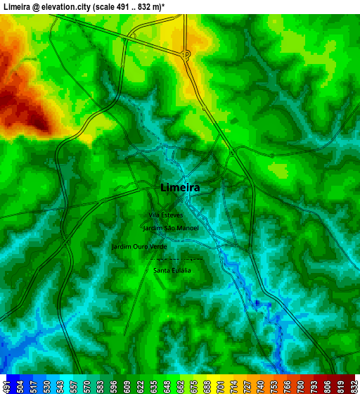 Zoom OUT 2x Limeira, Brazil elevation map